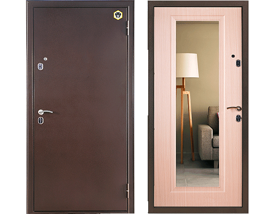 Фото 2 Входные двери с зеркалом для малогабаритных квартир, г.Казань 2015